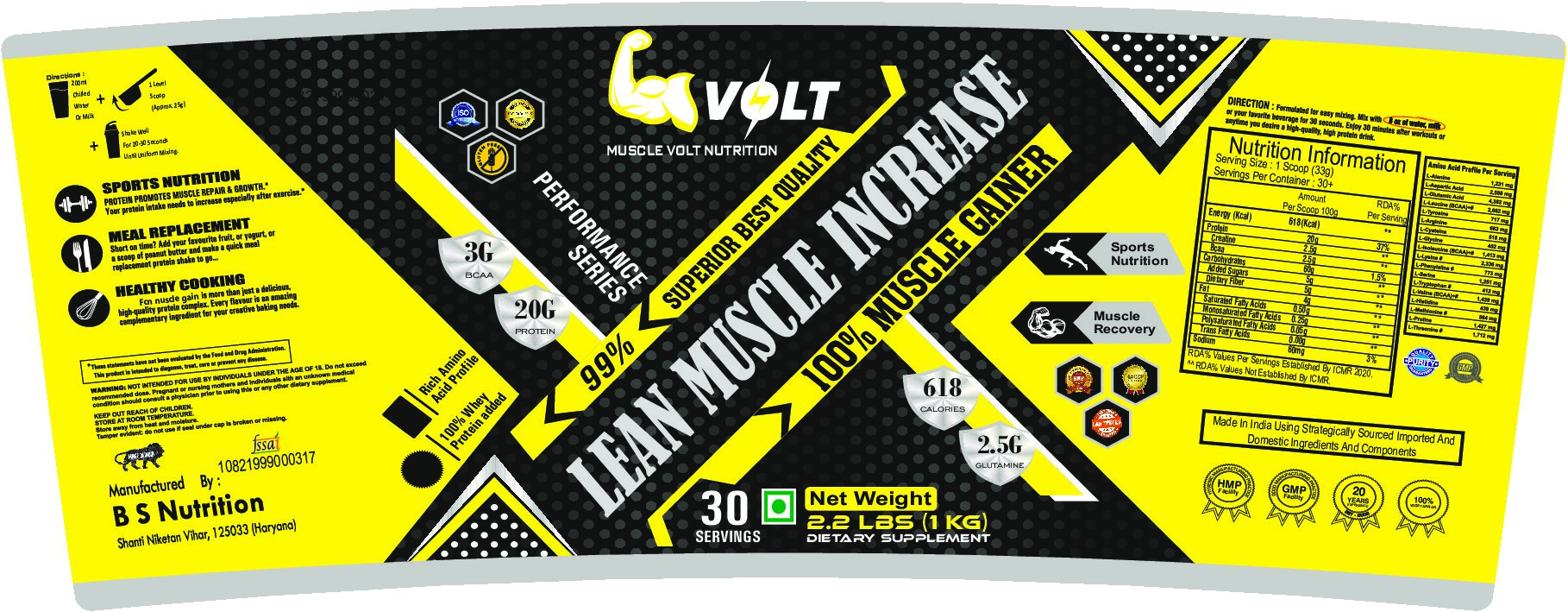 LEAN MUSCLE INCREASE 1 KG