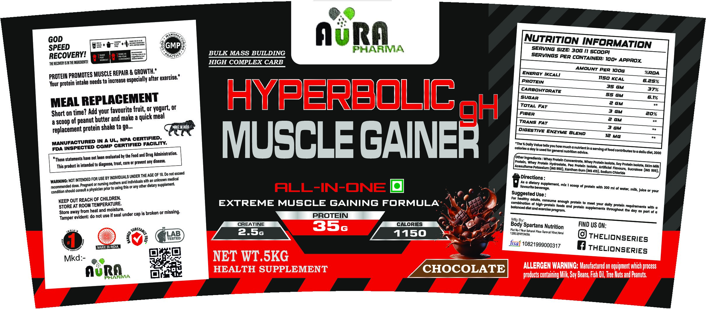 HYPERBOLIC MUSCLE GAINER 5 KG