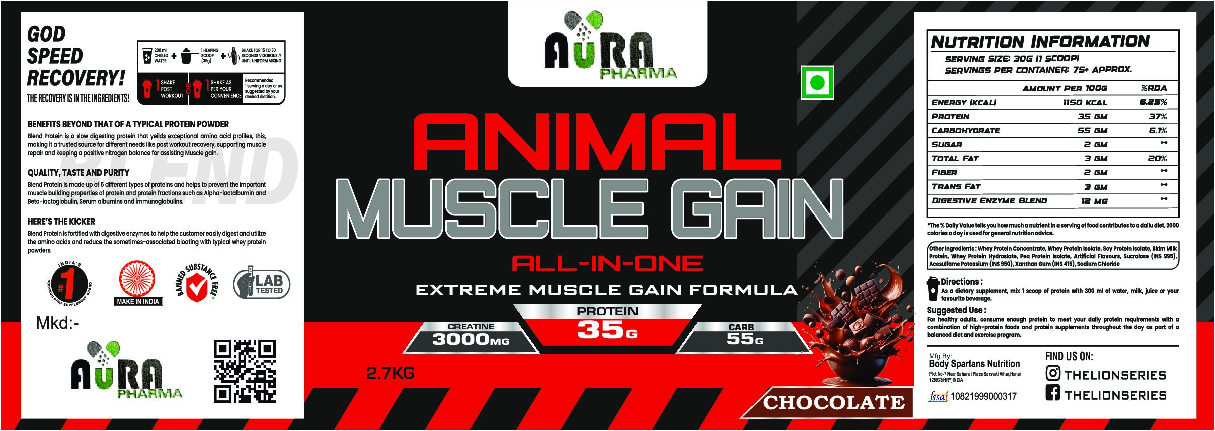ANIMAL MUSCLE GAIN 2.7KG