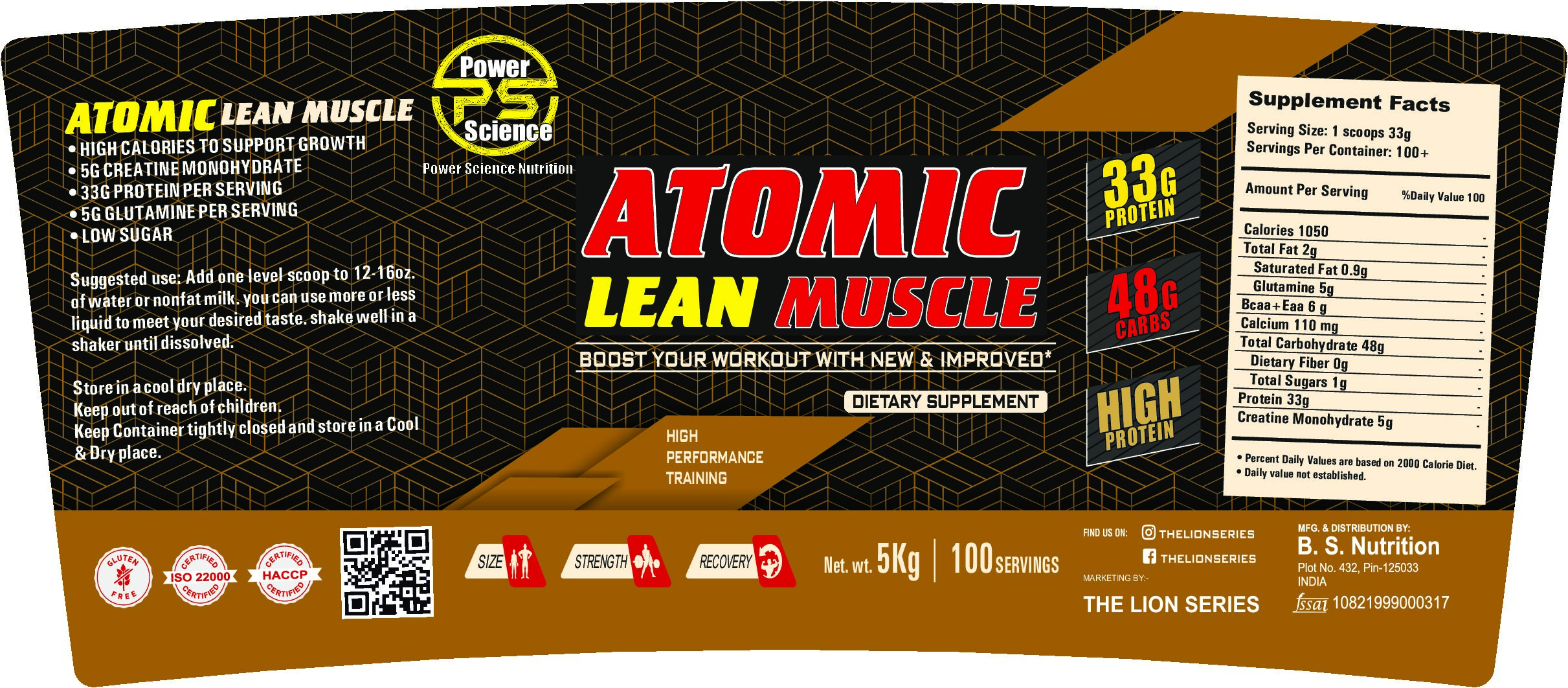 ATOMIC LEAN MUSCLE 5KG